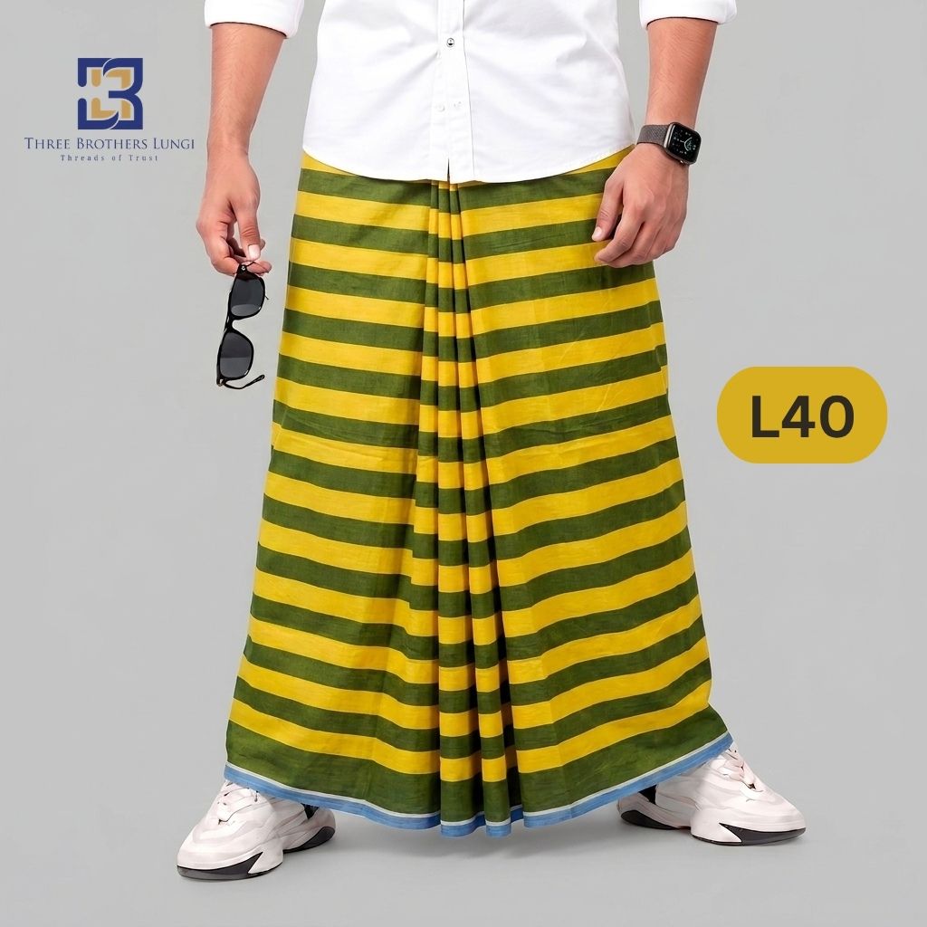 L40 Soft Cotton Plain Check Lungi L40 - Image 1