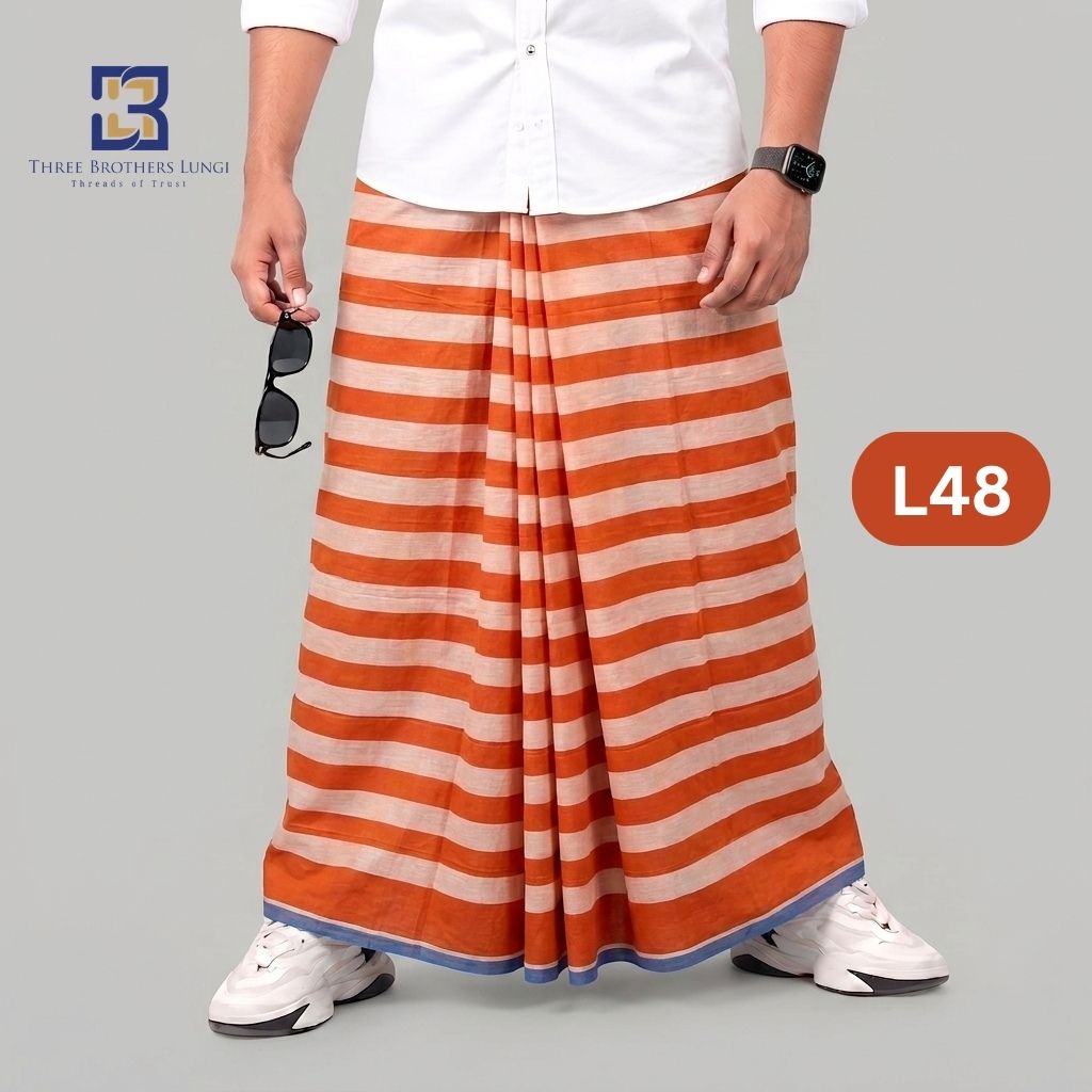 L48 Soft Cotton Plain Check Lungi L48 - Image 1