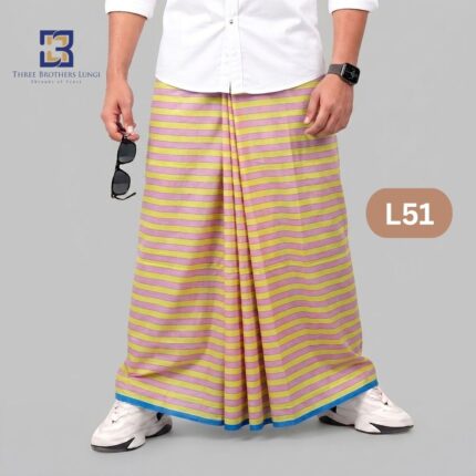 Soft Cotton Plain Check Lungi L51