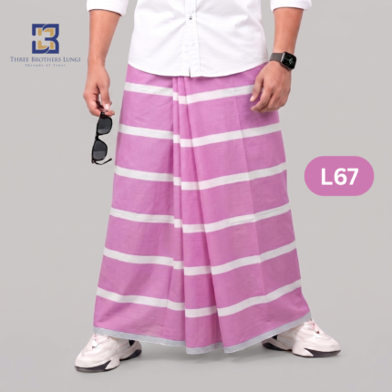Soft Cotton Plain Check Lungi L67